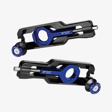 Chain Adjuster with integrated EVO standard swingarms spools - BMW S 1000 XR - M 1000 XR - BLUE