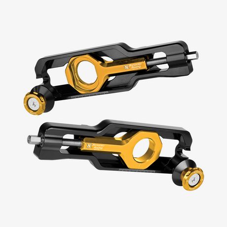 Chain Adjuster with integrated EVO standard swingarms spools - BMW S 1000 XR - M 1000 XR - GOLD