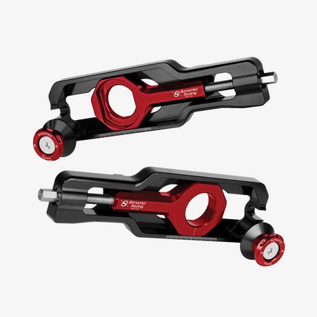 Chain Adjuster with integrated EVO standard swingarms spools - BMW S 1000 XR - M 1000 XR - RED