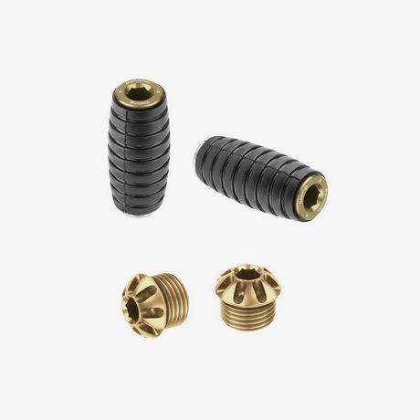 Pair of caps and toe pegs - Bronze