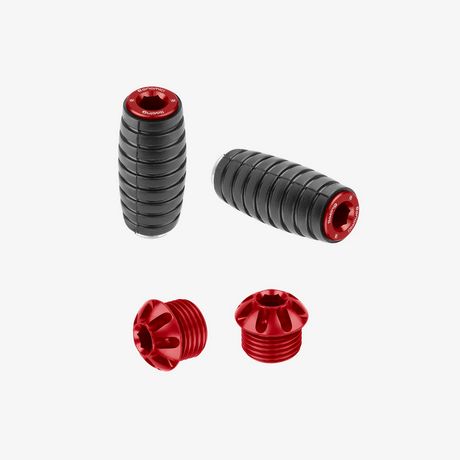 Pair of caps and toe pegs - Red