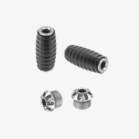 Pair of caps and toe pegs - Silver